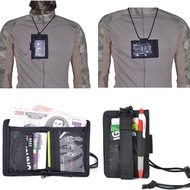Tactical ID Card Holder YKK zipper Nylon mens wallet Adjustable Neck Lanyard Key Ring Detachable Credit ID Cards Purse
