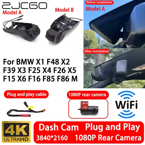 for BMW X1 F48 X2 F39 X3 F25 X4 F26 X5 F15 X6 F16 F85 F86 M 4K Front Rear Camera Dash Cam Wifi Plug 