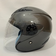 BXP Vixion Helmet Glossy Grey - Plain SNI Adult Helmet