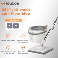Joybos ไม้ถูพื้นหมุน Spin Mop 360 องศา ถังปั่นแห้งอัตโนมัติ ไมต้องซักมือ ชุดหัวม็อบ 3 ชิ้น ถูพื้นแบบ