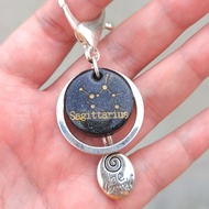 ❄️FU❄️ Black Galaxy Horoscope Constellation Resin Keychain Pretty Gifts Friends Aquarius Capricorn A