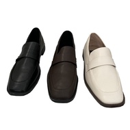 GRASS Kelilu Classic Leather Square Toe Shoes Flat Loafers Matte [F8805-6]