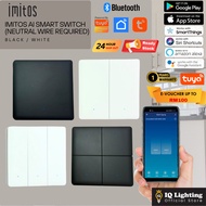 Imitos AI Smart Switch (Neutral Wire Required) Wall Switch 1 2 3 4 Gang | Bluetooth WiFi Smart Home 