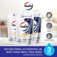 Walch® Anti-bacterial w/ Essential Oil Body Wash Refill Pack 800ml x 3 Packs