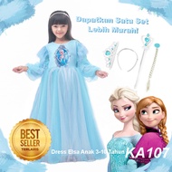 Dress Elsa Frozen Anak 4 5 Tahun Import GRATIS PITA Dress Anak Import Anna Elsa Terbaru Mewah Baju C