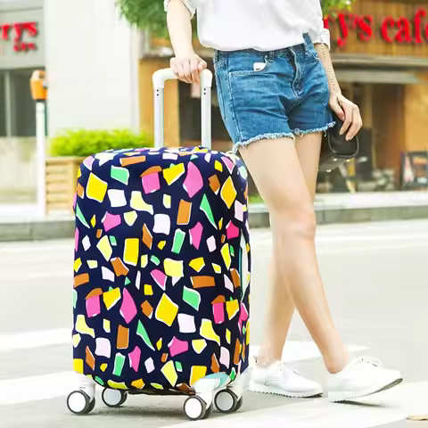 Colorful Travel Trolley Case Cover Anti-scratch Elastic Fabric Luggage Baggage Protector Luggage Sto