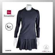 (มี S M L XL) ชุดว่ายน้ำแขนยาว กระโปรงด้านในมีกางเกง ชุดว่ายน้ำสีดำล้วน ของ Bsc streamline