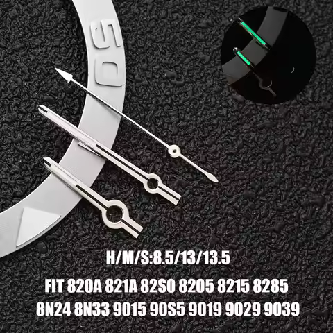 MIYOTA 82XX pilot hands green Luminous watch hands fit 8215 8205 ST1612 DG2813 movement 8200 8215 28