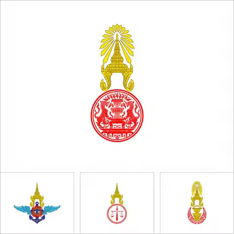 Thailand Prime Minister 1979 Flag 4x4ft 120x120cm Minister Justice 60x60cm Presiden 21x21cmt Supreme