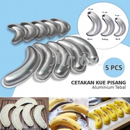 5pc Banana Shape Cake Mold Non-Stick Thick Aluminum Material