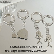 GOG  Cute Cartoon Ghost Key Chains Metal Bag Car Keychain Funny Dumpling Pendants Couple Lovers Friends Gifts Keyring Women Men GO