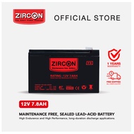 ZIRCON เเบตเตอรี่ขนาด 12V 7.8Ah ของแท้ ส่งไว ประกัน 1 ปี -Official Store-