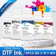 Colorsun 5*250ml DTF Ink Kit For DTF Printer PET Film For all desktop large format DTF printer DTF P