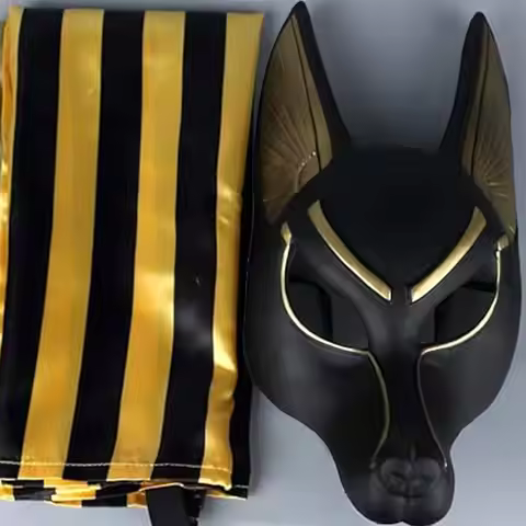 Retro Halloween Mask Cosplay Props Anubis Mask Man Miss Halloween Decor Plastic Festival Party Props