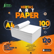 Art Paper 120 gsm A4 Contents 100 Sheets - Art Paper 120 Grams 1 Pack Of Weak Materials For Semi Glossy Flyer Brochures