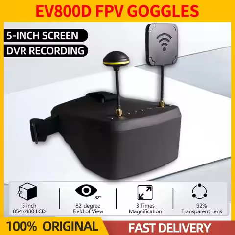 EV800D 5.8G 40CH FPV Goggles 5 Inch 854*480 LS800D Video Headset DVR Diversity FPV Goggles Helmet Ba