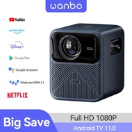 Wanbo Mozart 1 Pro Projector Android Tv 11.0 Google Assistant Netflix 1080p Drm L1 Suppot 4k Beam Pr