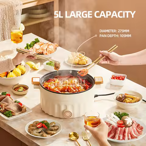 5L Electric Cooker Household Multi Cooker Electric Pan Cooker Multifunctional Integrated Pot Large C