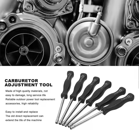 6PCS Carburetor Adjustment Tool 21 Teeth Splined&Pac Man&Single D&Double D&7-Teeth Splined Pac Man&H