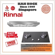 RINNAI RH-S269-SSR SLIMLINE HOOD STAINLESS STEEL +RINNAI RB-7302-GBS 2 BURNER BUILT IN HOB BUNDLE