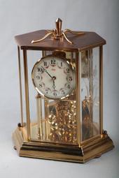 * 德國 KUNDO 400日旋轉鐘 玻璃罩 羅馬字 機械銅鐘 收藏 古董座鐘 古董鐘