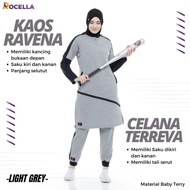 Women's Syari Muslimah Sportswear Set Yoga Aerobic Gymnastics Clothes - Light Grey, SM E8Q0