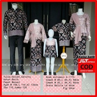 Hlk8- Ready Jumbo - Baju Couple Batik Kebaya Brokat Keluarga | Set