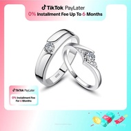 YOUNIQ Couple Diamond Adjustable Silver Rings