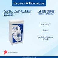 ASSURE Gauze Swab Non-Sterile 5cm x 5cm x 8-Ply, 100 Pce/Pkt