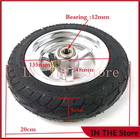 8x2.00-5 Wheel Tubeless Vacuum Tire with Aluminum Alloy Rims for Electric Scooter Kugoo S3 S2 S1 C3 