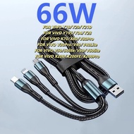 KY65 6A 120W 3 in 1 USB Type C Cable Fast Charge Phone Charger Data Cord For VIVO Y18 Y29 Y21D Y19S 