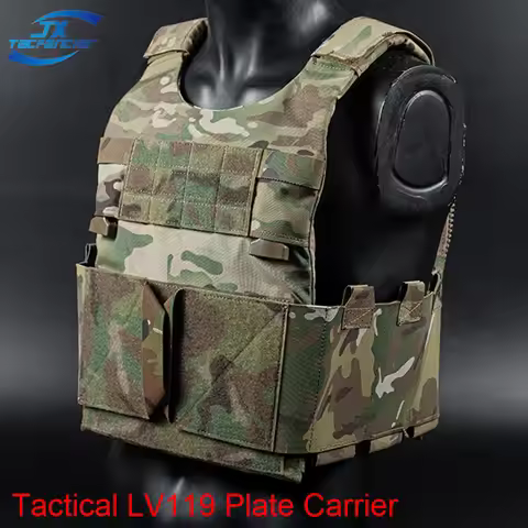 Tactical LV119 Plate Carrier Front Rear Extenion Plate Elastic Cummerbund HooK and Loop Paintball Hu