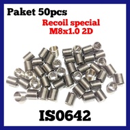 50pcs special recoil m8x1.0 2D helicoil not m6x1.0 not m8x1.25