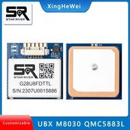 G28U8FDTTL GPS module 1-10Hz GPS GLONASS  BeiDou  NMEA＆UBX M8030 FLASH  9600 Baudrate QMC5883L 3.3V-