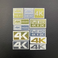 ส่วนบุคคลทองและเงิน 4K HDR Fhd HD รับรองฉลากทีวีจอโฮมเธียเตอร์โทรศัพท์มือถือคอมพิวเตอร์สติกเกอร์โลหะ