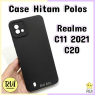 Case Hitam REALME C11 2021 Softcase Polos Lentur Silikon HP Black Matte Rui Acc