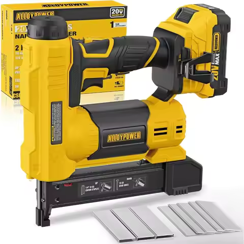 2 in 1 Cordless Brad Nailer and Electric Stapler with 2.0Ah Battery and Charger Includes 1000pcs Nai