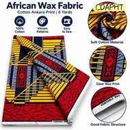Colorful Ankara Wax Print Cotton, 6 Yard Soft Material for Sewing