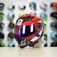 Royal M138b Glossy Black Hat + Red Yamaha R15 Decal Sticker