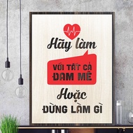 Tranh treo tường bằng gỗ decor slogan tạo động lực làm việc thiết kế mới vintage độc đáo