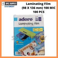 ADORO Laminating Film 98 X 136mm 100 Micron (100 Sheets) / Laminator Film / Plastik Laminating