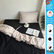 GONI CHILL duvet cover set in Beige and Black - Elastic bed sheets 4-25cm high, sizes 1m, 1m2, 1m4, 