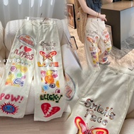 Aviva studio Butterfly Print Long Jeans