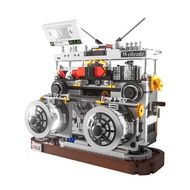 Ueuo Coffee Machine Model Building Blocks Set, Coffee Bean Grinder Machine Toy Set Home Decoration C