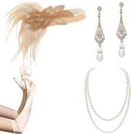 PESENAR 1920s Accessories Set Flapper 20s Gatsby Costume Accessories Set Roaring 20s Flapper Headban
