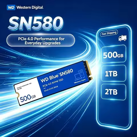 Western Digital WD Blue SN580 High Speed NVMe Internal Solid State Drive 500GB/1TB/2TB PCIe Gen3 X4