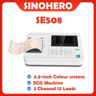 SE508 ECG Machine 3 channel12 leads 4.3 Inch Color display automated analysis 80 mm×20 m（Order Free 