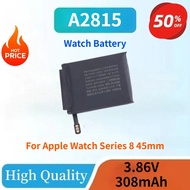100% New A2815 3.86V 308mAh Rechargeable Watch Battery For Apple Watch Series 8 45mm High Quality + 