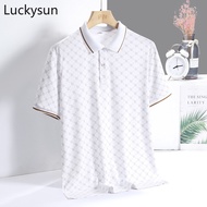 [M-5XL]Polo Shirt Men Trend Letter Print Polo T Shirt Man Breathable Collar T Shirt for Men Polo Tee