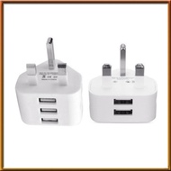 [V E C K] 2 PCS Universal USB Uk Plug 3 Pin Wall Charger Adapter with USB Ports Travel Charger Charging for Phone ,3 Port &amp; 2 Port